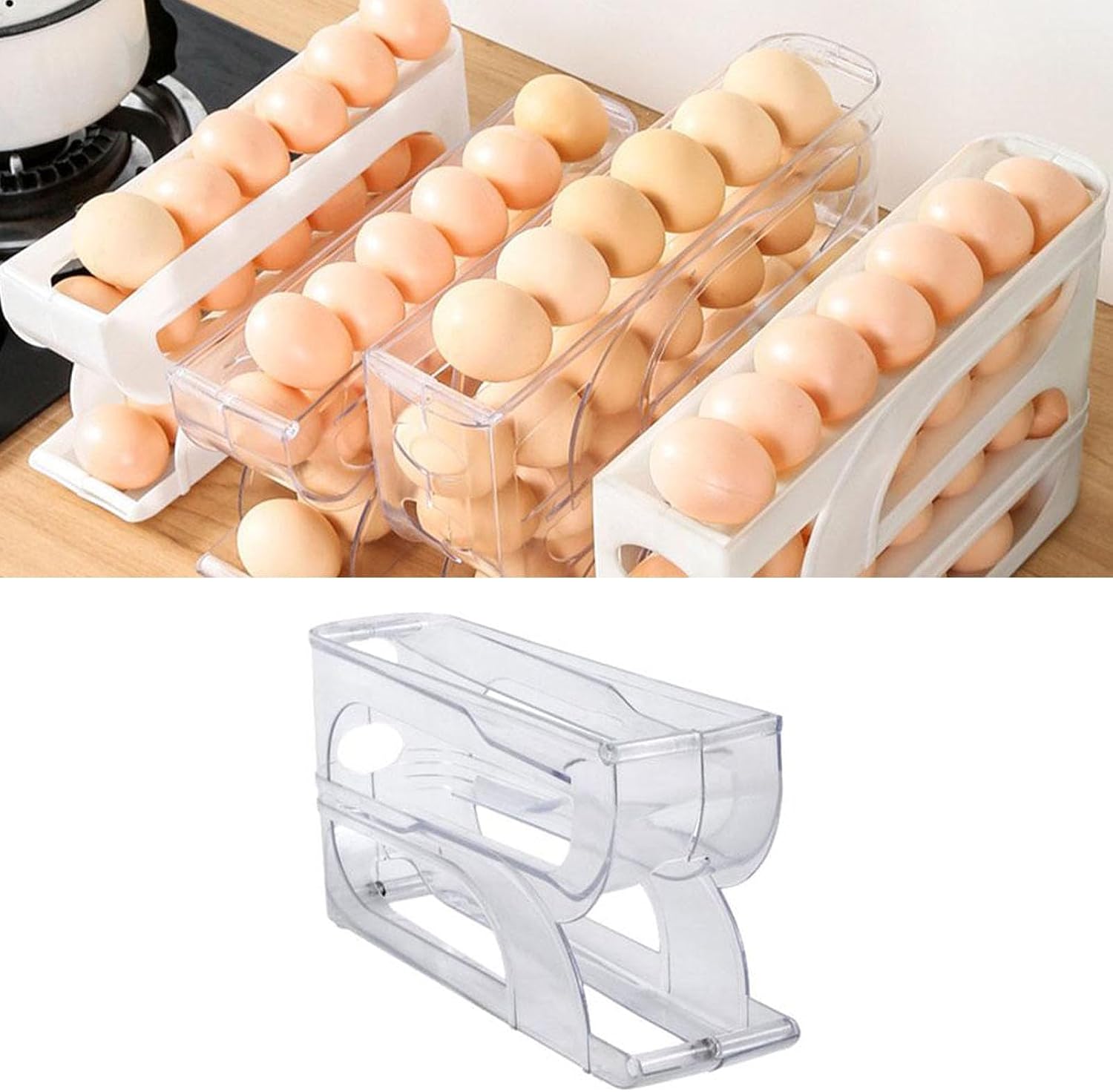 3 Layer Egg Storage for Refrigerator,Plastic Egg Tray Container Holder