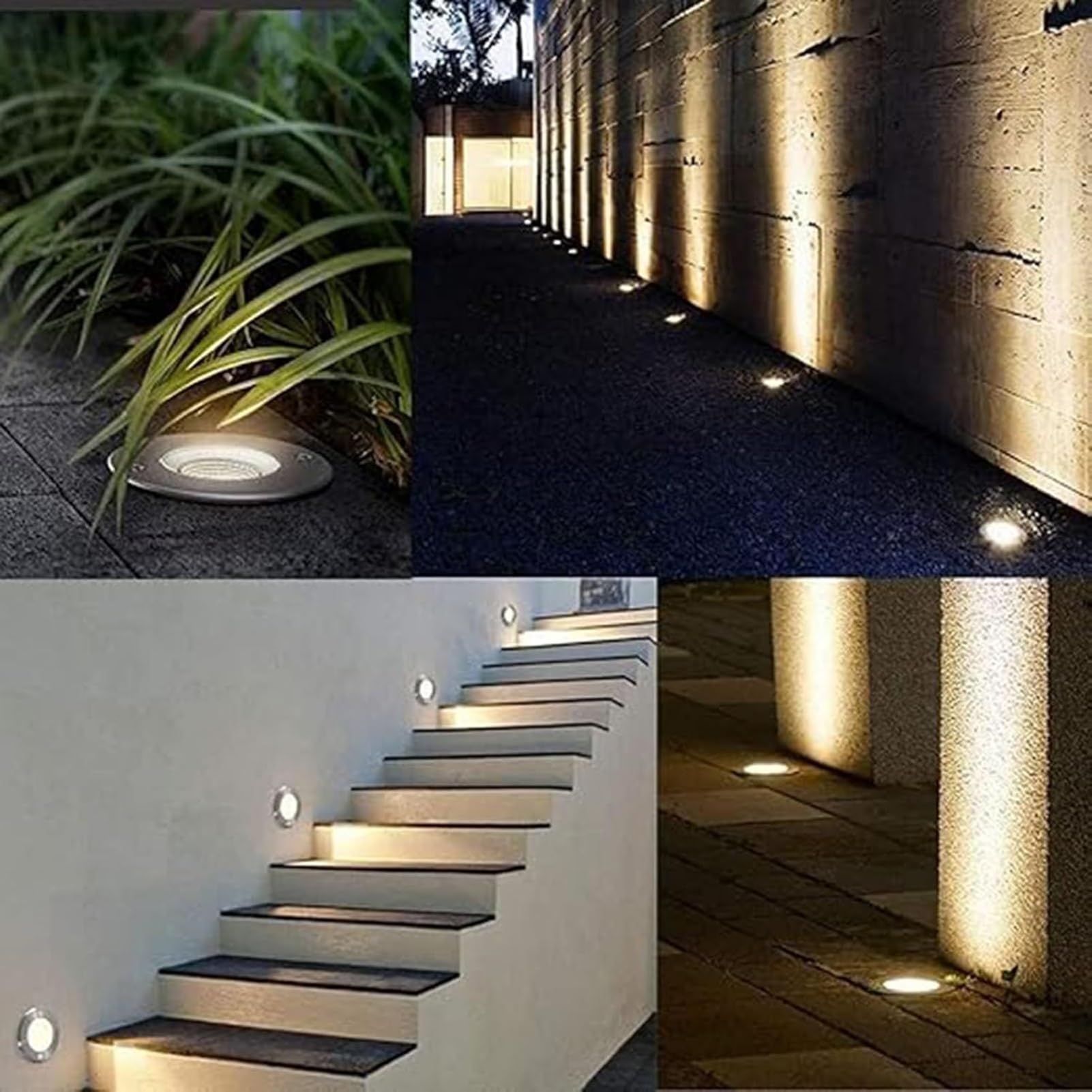 6 szt. Zewnętrzne reflektory LED, 3 W 3 W, mini reflektor COB do kształtowania krajobrazu, reflektor wpuszczany do użytku na zewnątrz wodoodporny IP67, reflektor ogrodowy (biały, 3 W (220 V))