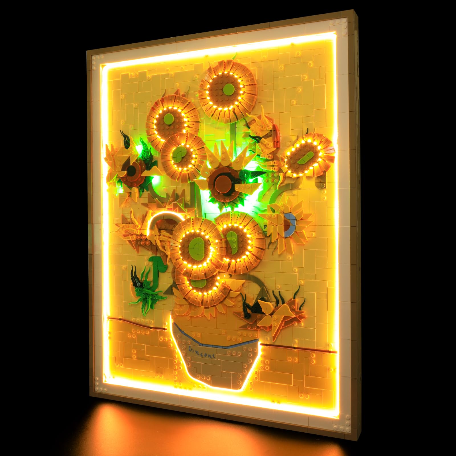 LED Light Kit Compatible with Lego 31215 Vincent Van Gogh Sunflowers, Premium Art Lighting Set for Lego Art Floral Wall Decor(Lights Only, No Model) - Standard Version