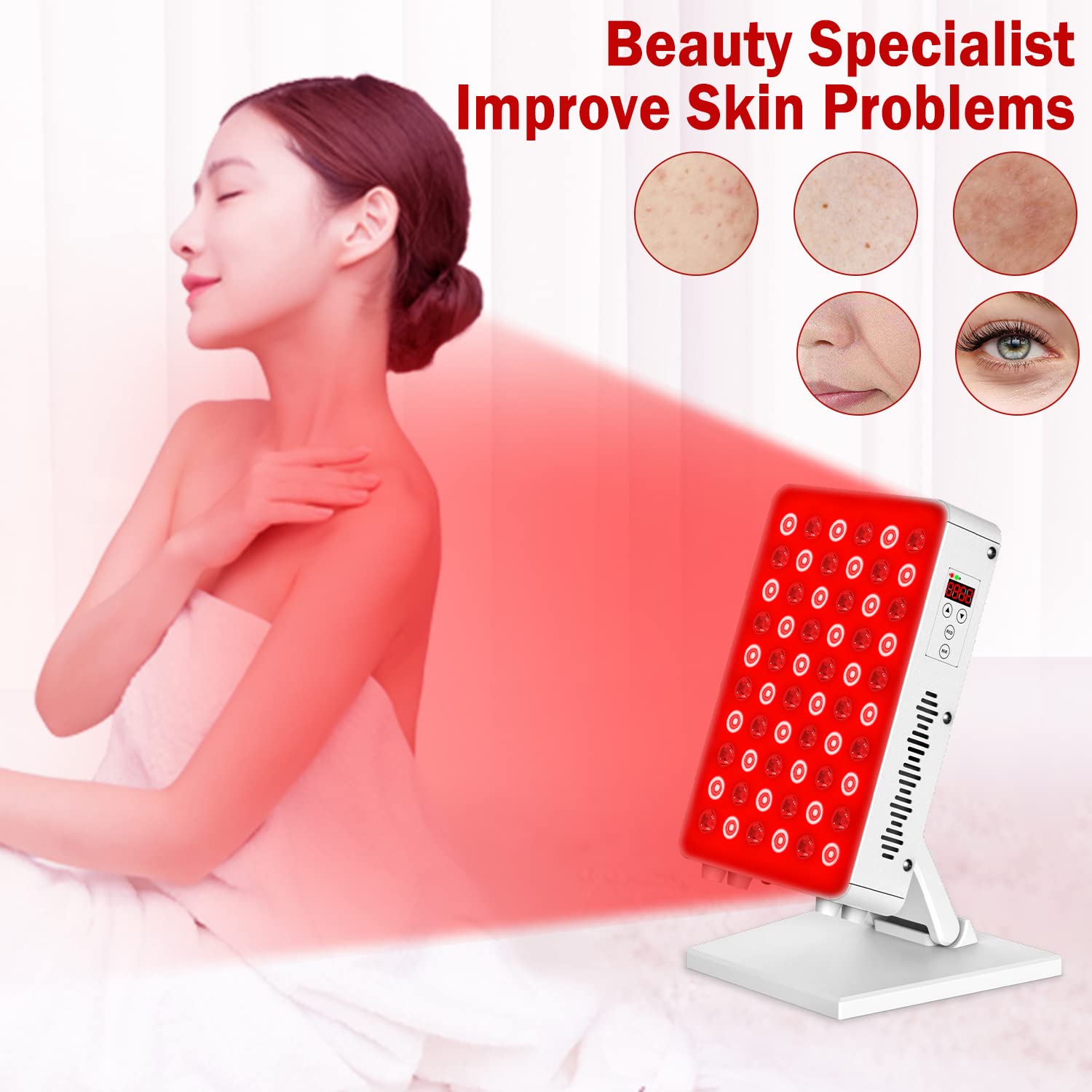 HKE Red Light Therapy Device for Body Face, Near Infrared Light 660nm ...