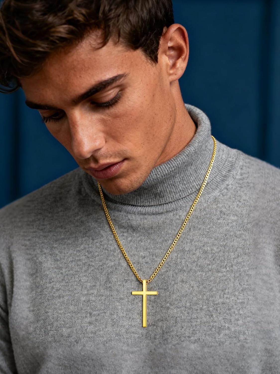 18K Gold Cross Necklace for Men Women Gold Cross Pendant with Bible Verse Minimalist Cross Christian Jewelry Religious Gifts - Image 7