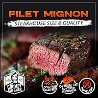 Vista 5 de Grumpy Butcher - Juego de 8 filetes de alta calidad, 4 tiras NY (10 onzas), 2 filetes de ribeye (12 onzas), 2 filetes de carne grandes Mignon