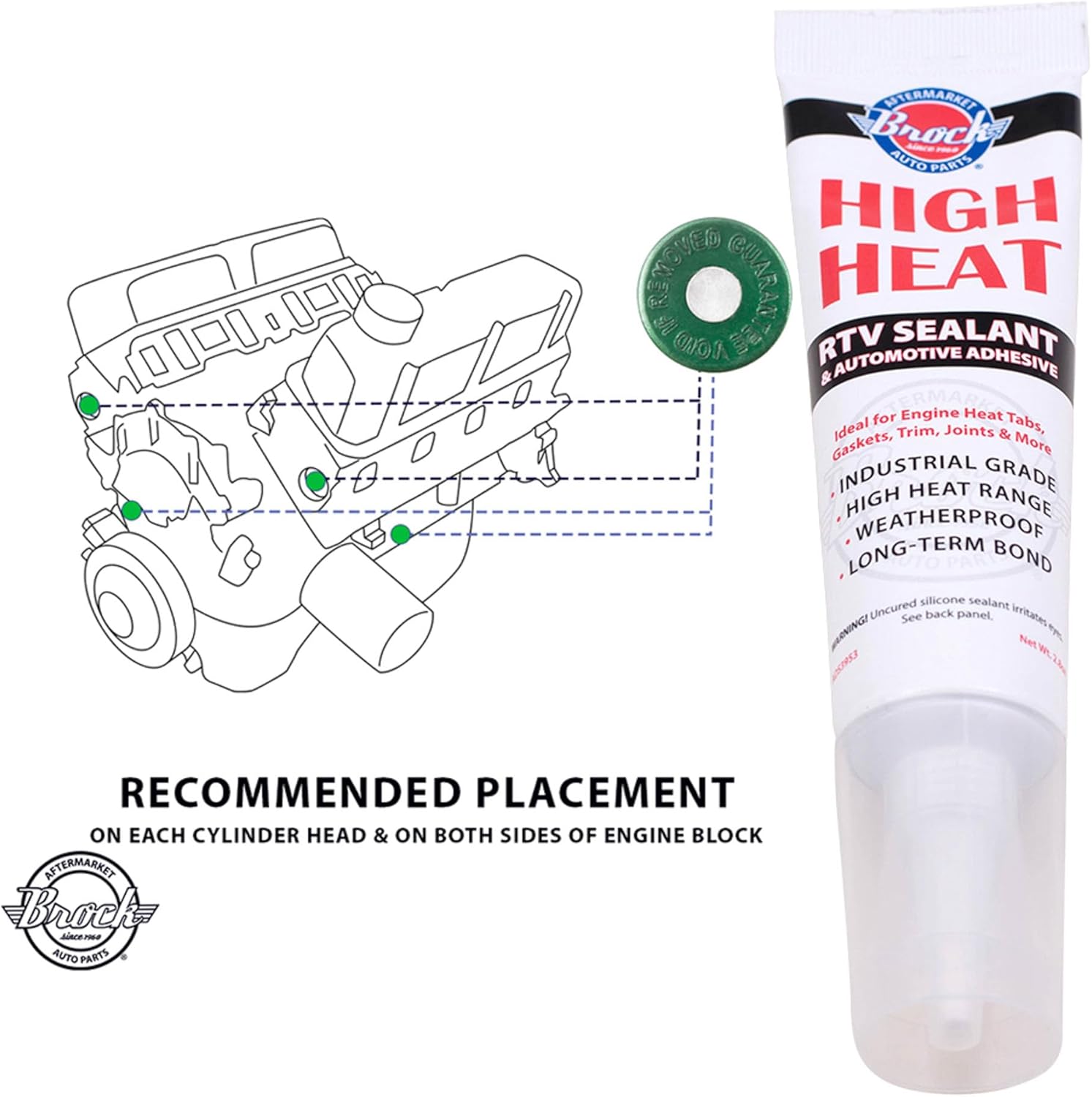 Brock Diesel Engine Heat Tabs with High Heat Adhesive - Guaranteed Accurate - Center Melts At 240-250F/115-121C - 100 Heat Tabs Per Tube