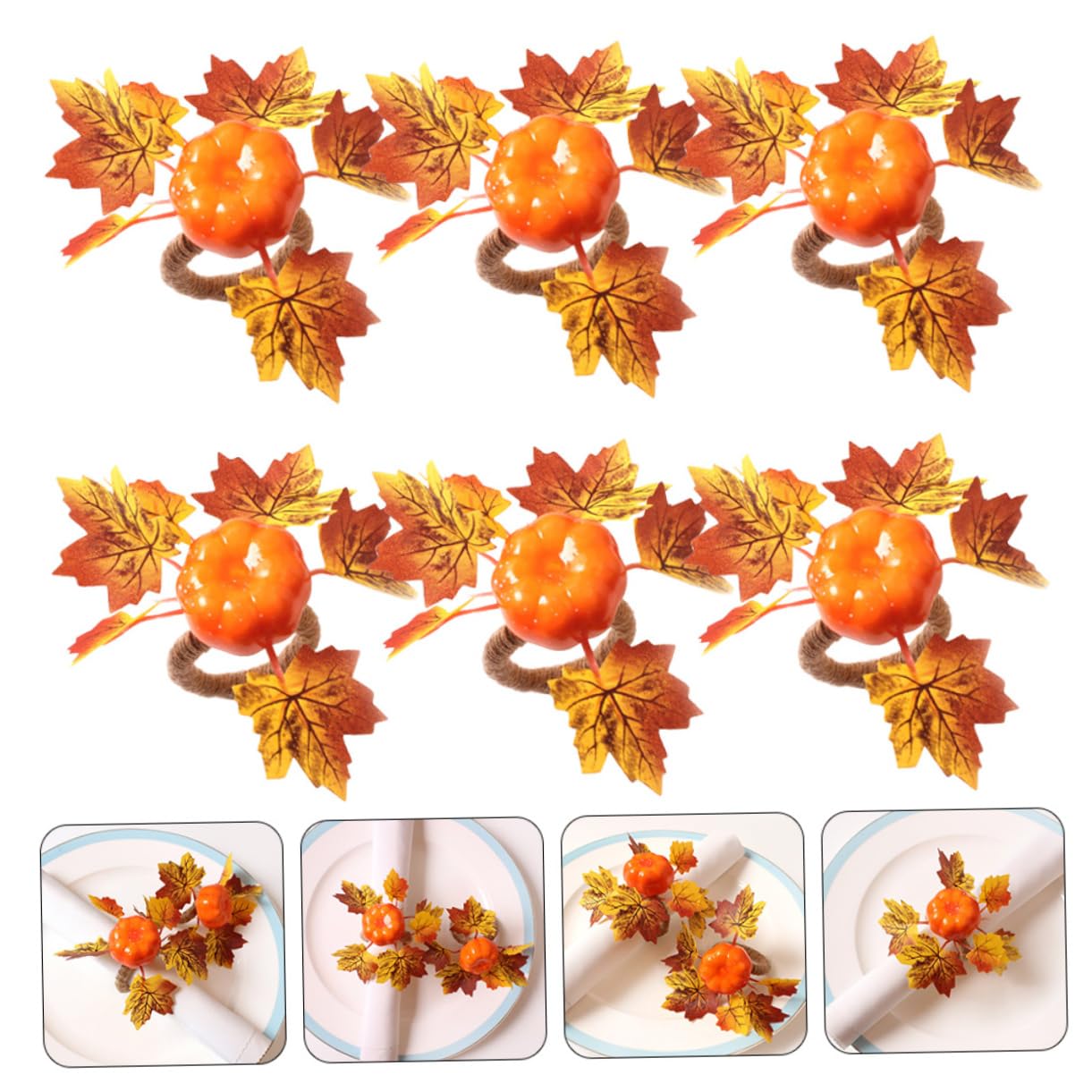 TOPBATHY 30stücke Kürbis Napkin Herbstdekoration Für Thanksgiving Gestaltete Serviettenhalter Für Feierlichkeiten Hochzeiten Und Festessen
