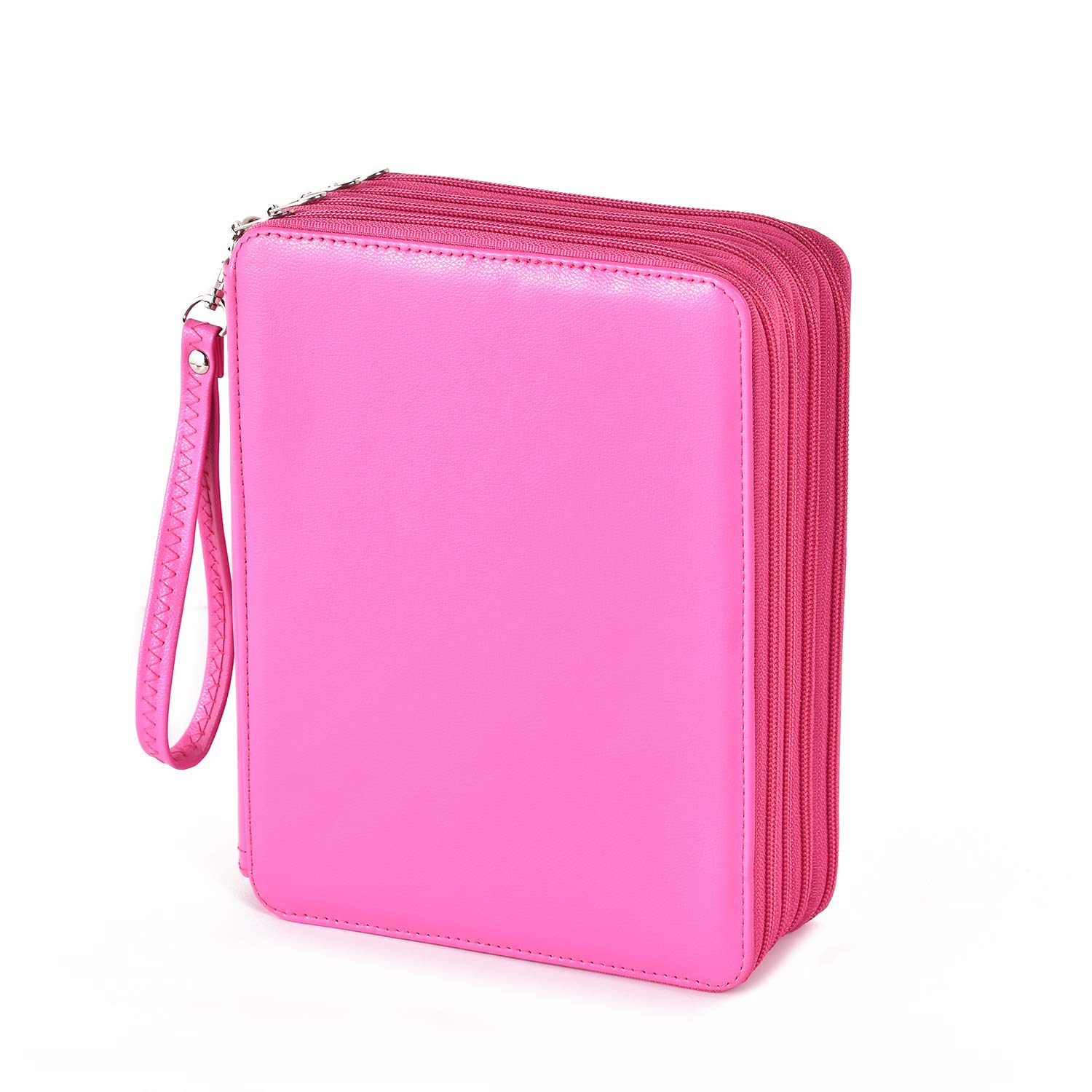 Multifunction Zipper Soft Leather Pencil Case with Multi-Layer Zipper Separation High Capacity Holder Pouch Pen Bag Colored Pencil Pen Box 184 Slots by Becho