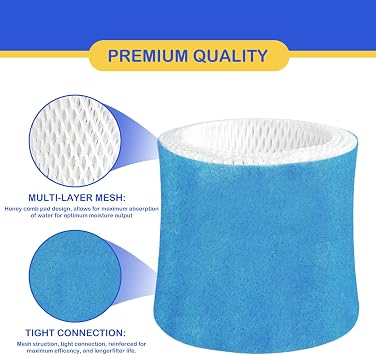 Humidifier Wicking Filter Replacement 2.0 Compatible with Canopy Bedside and Nursery Humidifier 2.0, Wood Pulp & Paper Filter, 6 Pack (Blue)