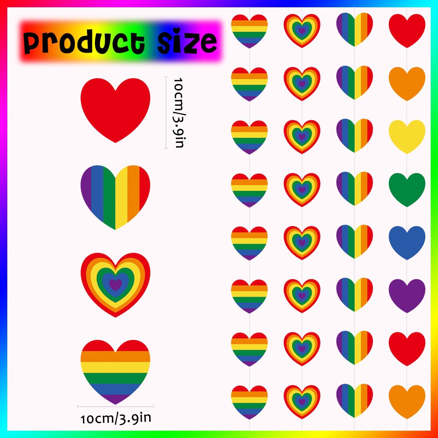 8Pcs Gay Pride Hanging Banner, Love is Love Pride Banner, LGBTQ Rainbow Heart Garland, NO-DIY Pride Month Decorations Rainbow Birthday Bachelorette Baby Shower Bridal Shower Party Supplies