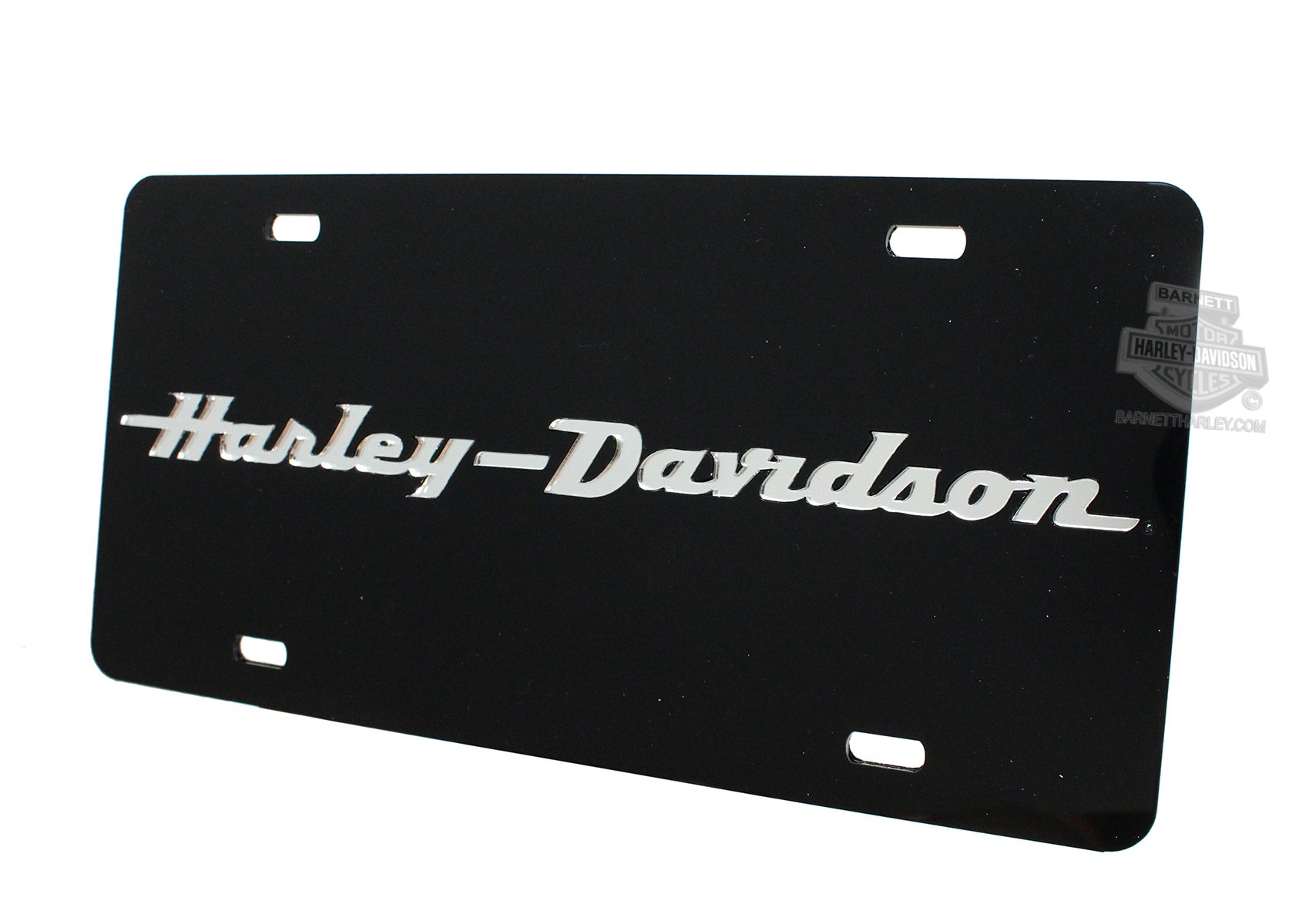 Harley-Davidson Czarna przednia tablica rejestracyjna akrylowa czarna z tekstem H-D