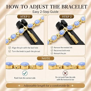 JEROOT Magnetic Bracelet for Women, 8 Colors, Natural Stone Stainless Steel