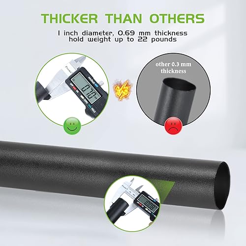 Miniatura 6 de Barra de cortina industrial de 1 pulgada, barra de cortina para ventanas de 66 a 120, barras de cortina, barra de cortina negra, barra de cortina al