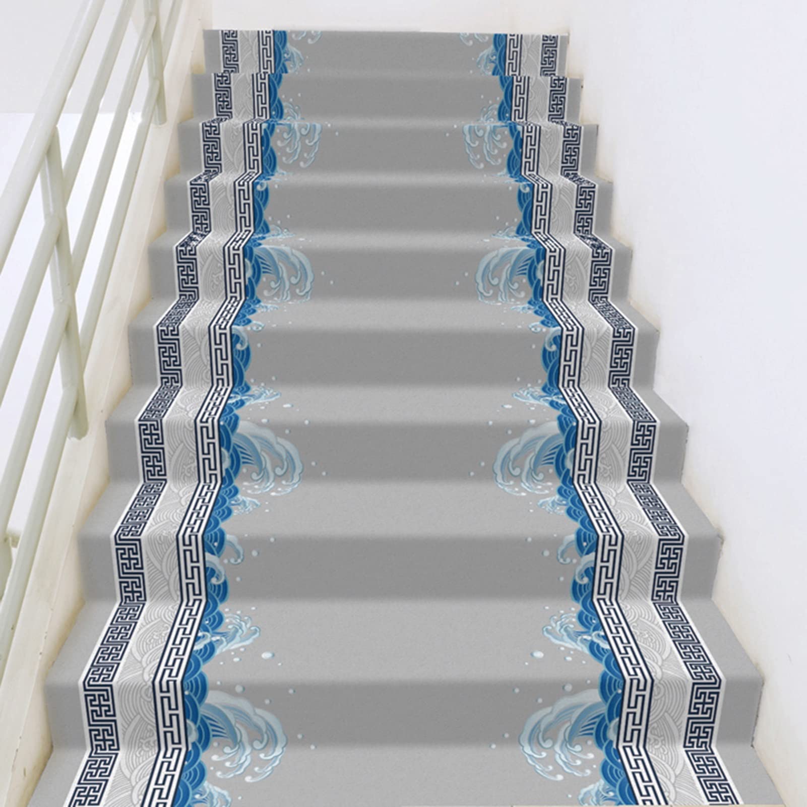Alfombra de escaleras autoadhesiva gris de 1,1m de ancho para decoracion 1
