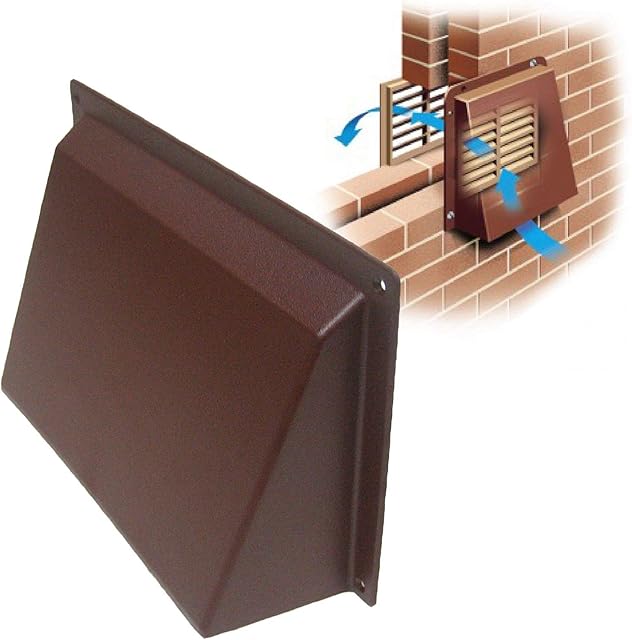 Brown Hooded Cowl 9" x 6" Vent Cover for Air Bricks Grilles Extractors Vents
