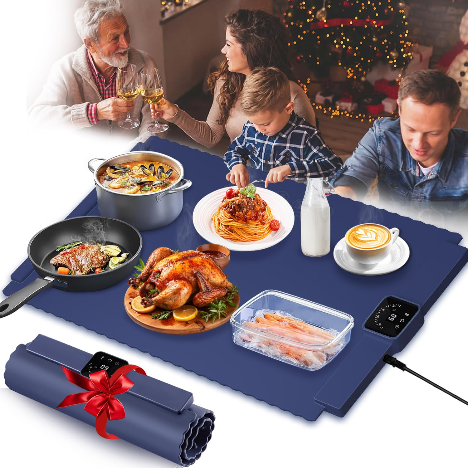RELEXNOW Warming Tray For Buffets - Adjustable Temperature Food Warmer, Keeps Meals Hot
