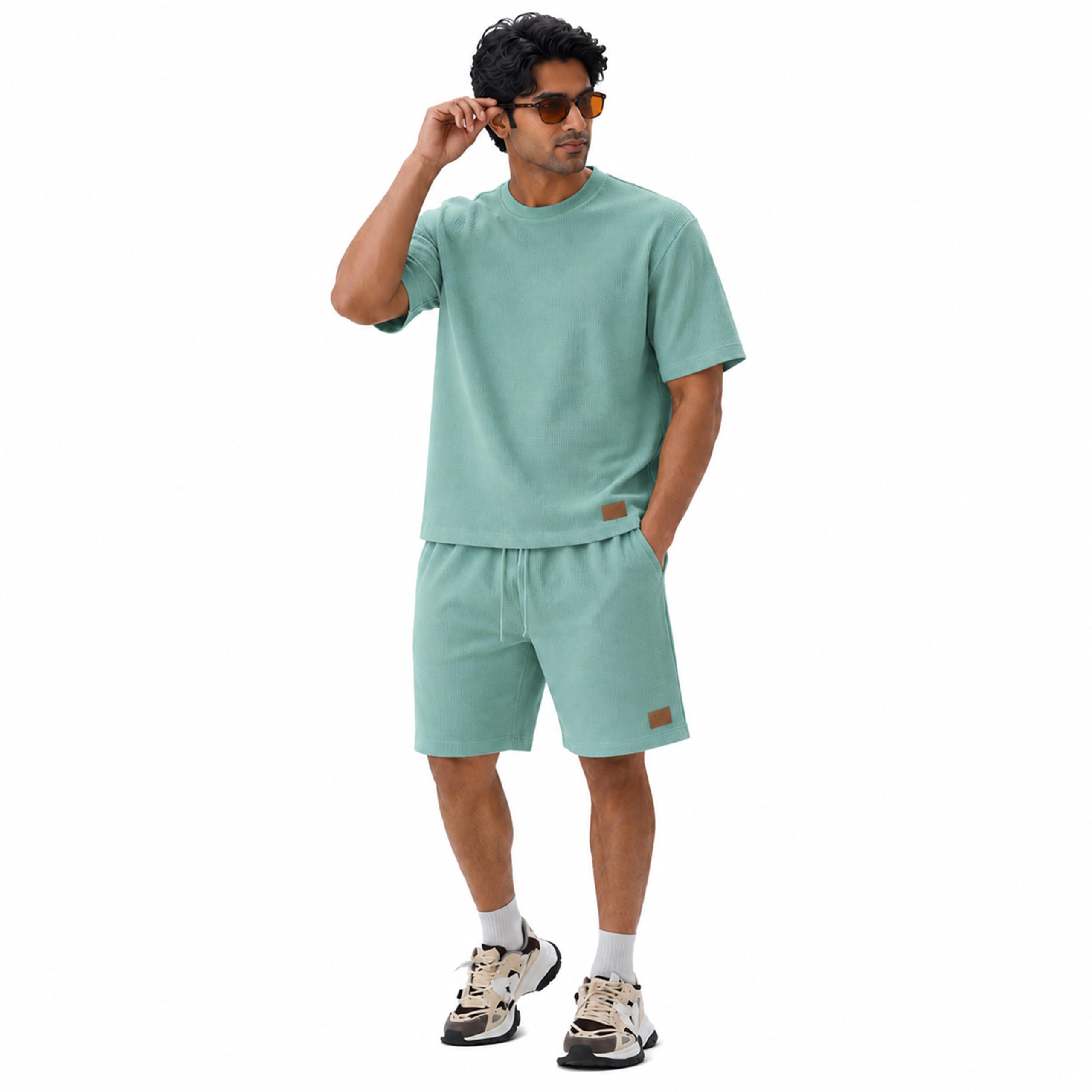 clothekraft Men's Waffle Knit Co-Ord Set-picture-32