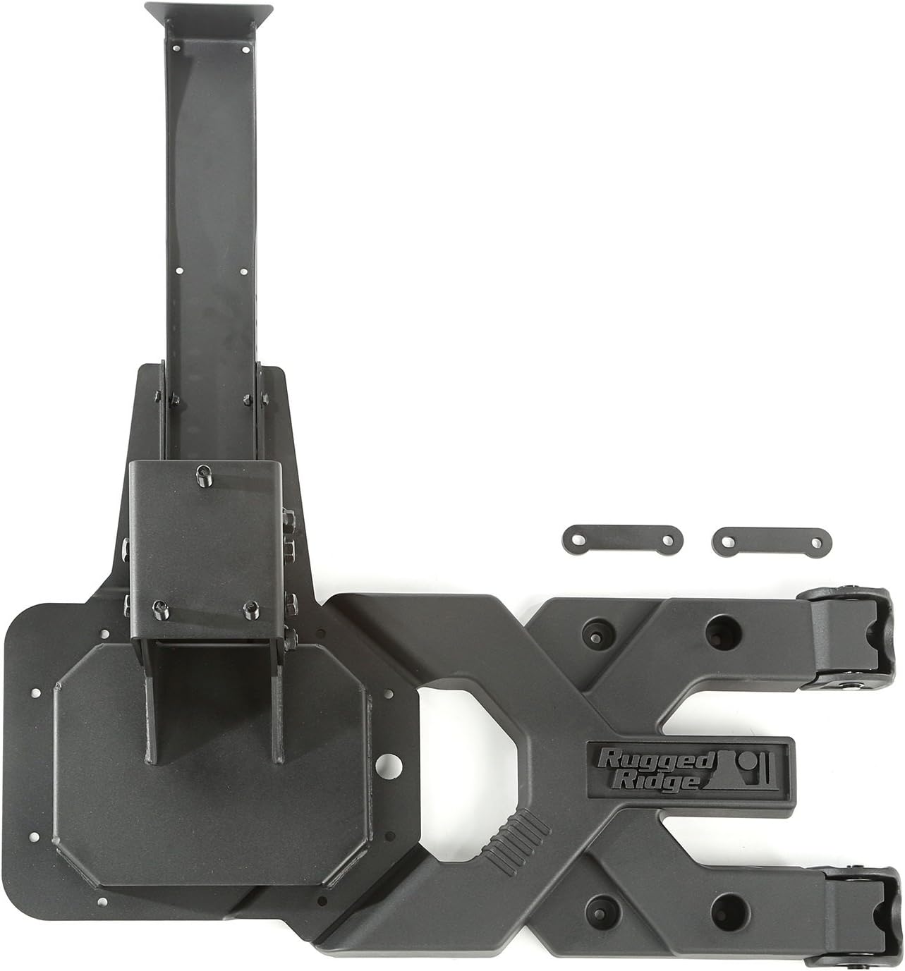 Rugged Ridge HD Tire Carrier Kit - Fits 2007–2018 Jeep Wrangler JK - Heavy-Duty Construction with Solid Aluminum Hinge Casting & Forged Steel Hinge Brackets