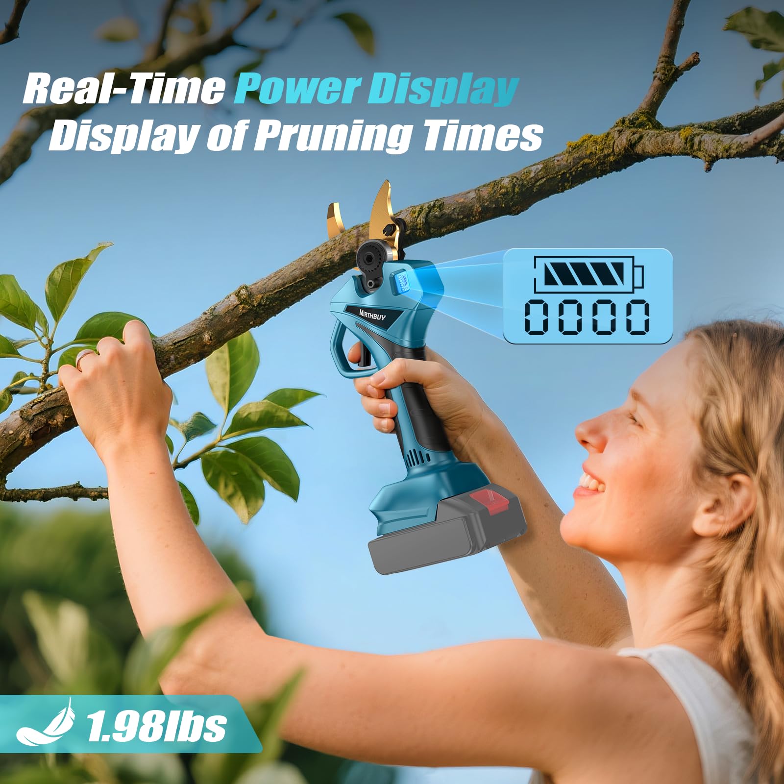 Tijeras de podar eléctricas de 18 V, tijeras de podar inalámbricas, apertura máxima de 60 mm, para Makita BL1830(B), BL1840(B), BL1850(B), BL1860B