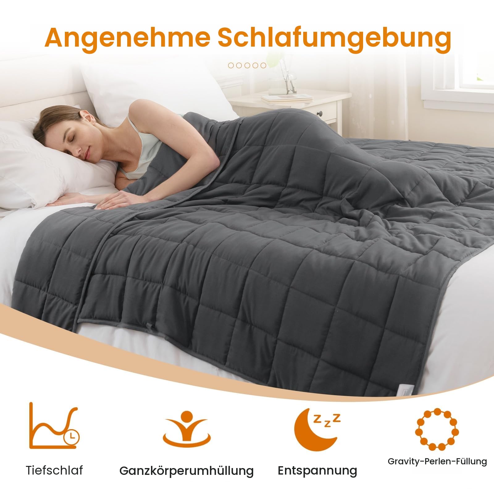 Good Nite Gewichtsdecke 6 kg 150x200 cm Schwere Anti-Stress Decke für Erwachsene Weighted Blanket