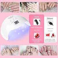 Vista 7 de LKE - Lámpara LED UV para uñas de gel, 40 W, secadora de esmalte de uñas de gel, con 3 temporizadores, accesorios profesionales, herramienta de arte