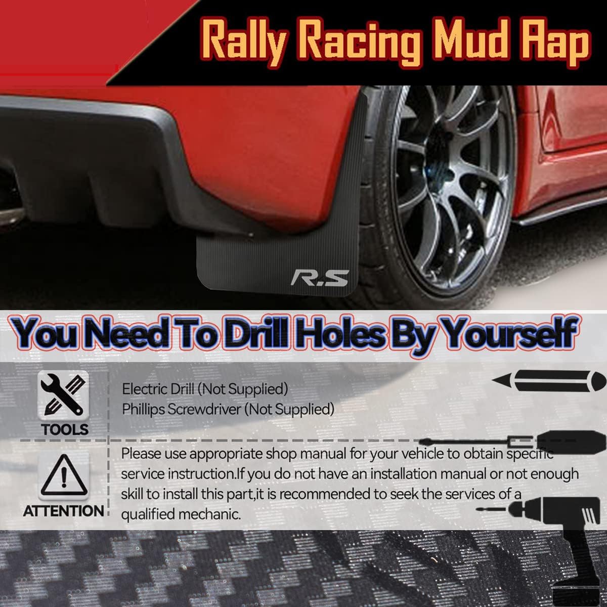 XUKEY 4pcs Black Universal Mudflaps for Car Pickup SUV Van Truck Front Rear Mud Flaps Splash Guards Fender Flares Mudguards with Hardware