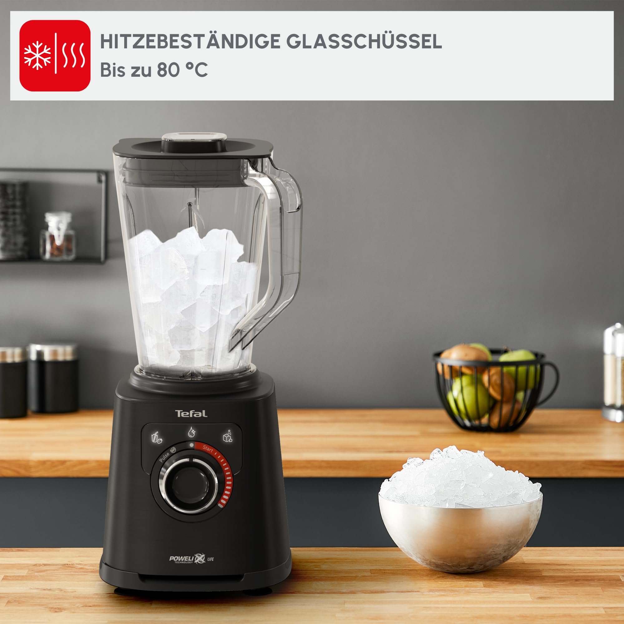Tefal PerfectMix+ Hochgeschwindigkeits-Standmixer, 3 automatische Programme, Powelix-Klingentechnologie, 1,5 L nutzbare Kapazität, Tritan-Behälter, einfache Reinigung, inkl. Spatel, Schwarz, BL88A831