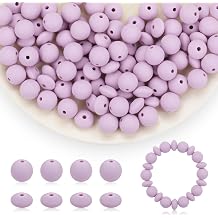 100Pcs Silicone Beads, 12mm Silicone Beads for Keychain Making Rubber Silicone Focal Beads Bulk Loose Beads for Pens Necklace Bracelet Crafts Making Lilac
