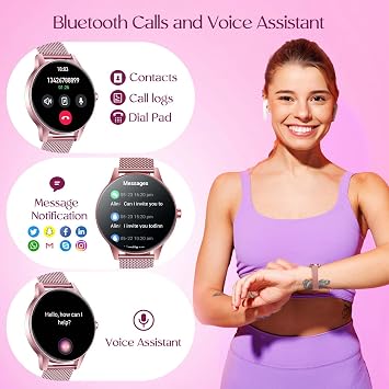 Smart Watch Women Fitness Tracker: 1.27'' Smartwatch Sport Bluetooth Call with Heart Rate SpO2 Blood Pressure Sleep Monitor 110+ Sports Modes Step Counter IP68 Waterproof Running Watch for Android iOS