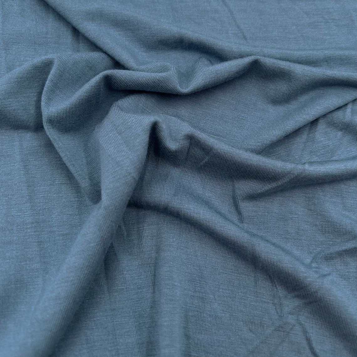 Stylish FABRIC Solid Pattern Rayon Modal Spandex Jersey Knit 4-Way Stretch DIY Projects Apparel Fabric, Denim Steel 1 Yard