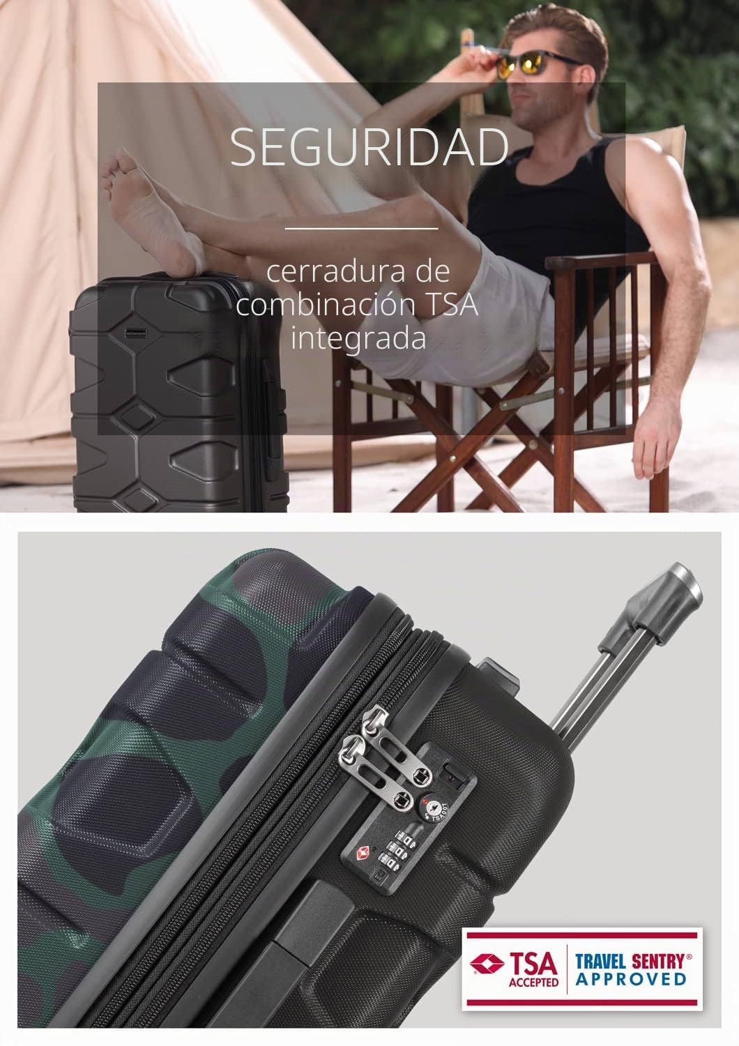 HAUPTSTADTKOFFER - X-Kölln - Equipaje de Mano Extensible, ABS, TSA, 55cm, 50L, Camuflaje