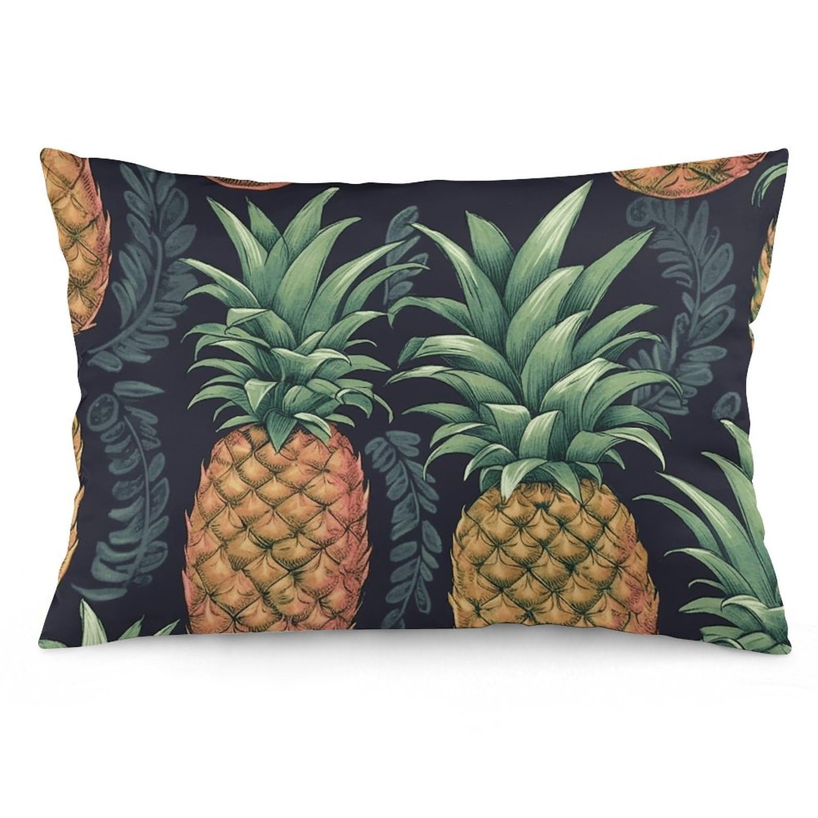 2 Pack Pillow Cases for Hair and Skin, Soft Breathable Pillow Case Covers with Hidden Zipper, Pineapple Pillowcase 16 "x24 Pillow Covers for Sleeping Gift