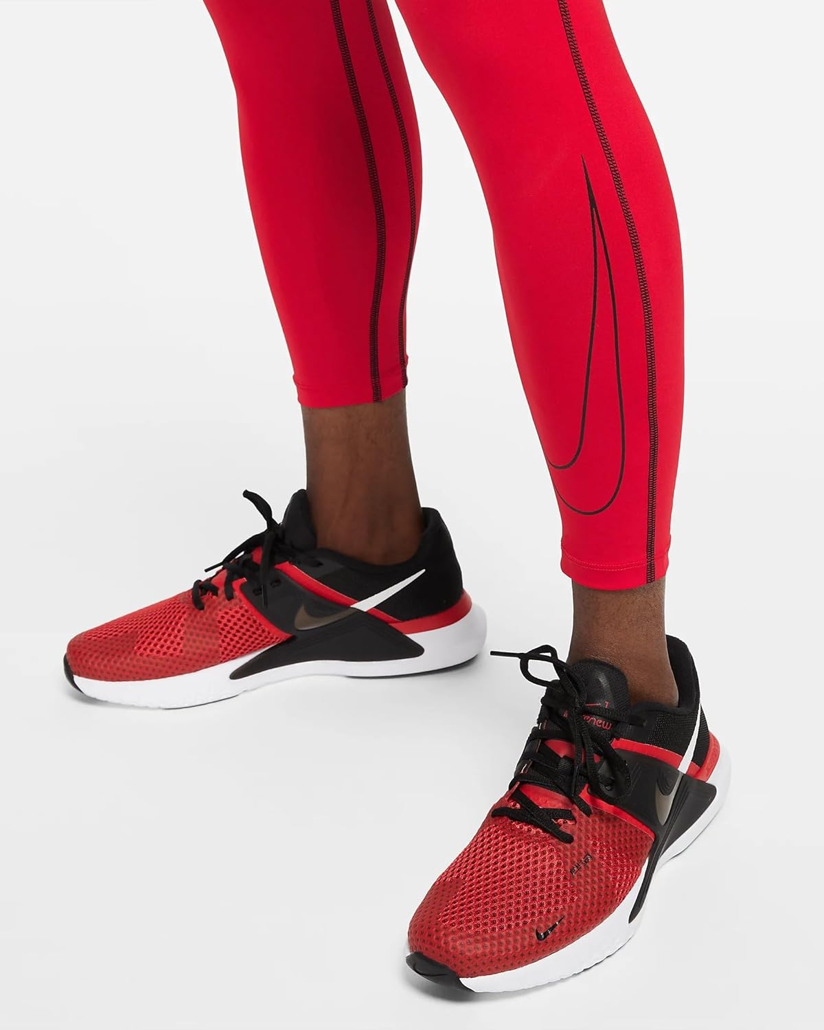 Nike Pro Dri-FIT Men's 3/4 Tights (Small Tall, Univeristy Red/Black/Black) - Image 5