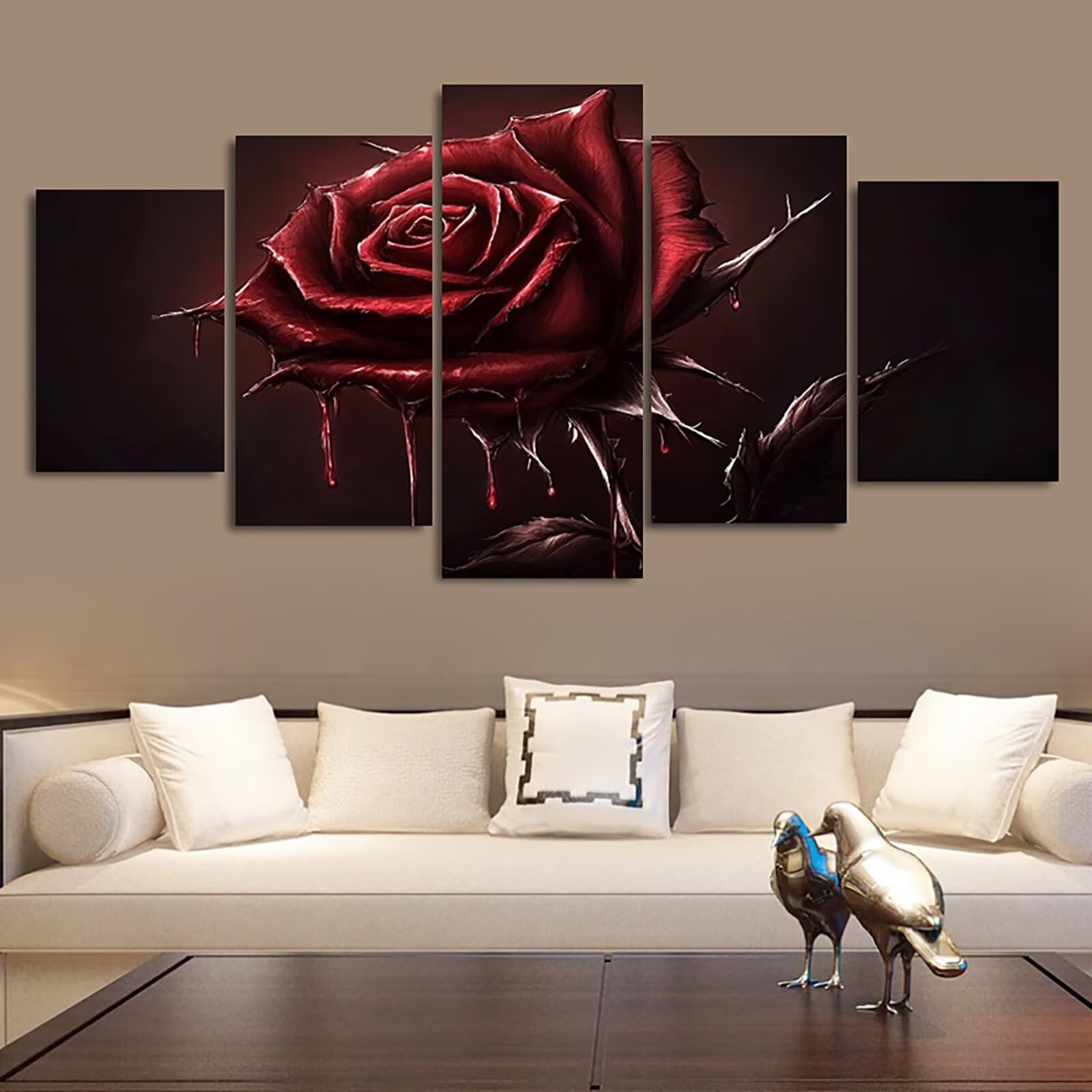 Diamond Painting Erwachsene Groß XXL 5 Teilig 100x200cm, 5D Diamond Painting Blume Diamant Paintings Bilder Bastel Sets, DIY Malen Nach Zahlen Erwachsene, Bausätze für Diamantmalerei Rosen 0m-1018
