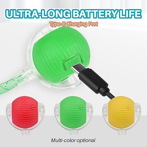 Miniatura 5 de Juguete interactivo para gatos, juguetes para gatos de interior, bola de gato ágil en movimiento con cola de malla elástica, juguetes automáticos