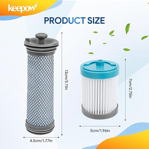 Miniatura 8 de KEEPOW Filtro de repuesto para aspiradora A10 A10 A11 Hero A10A11 Master PURE ONE S11 Series, S12, X (paquete de 4 prefiltros y 2 postfiltros)