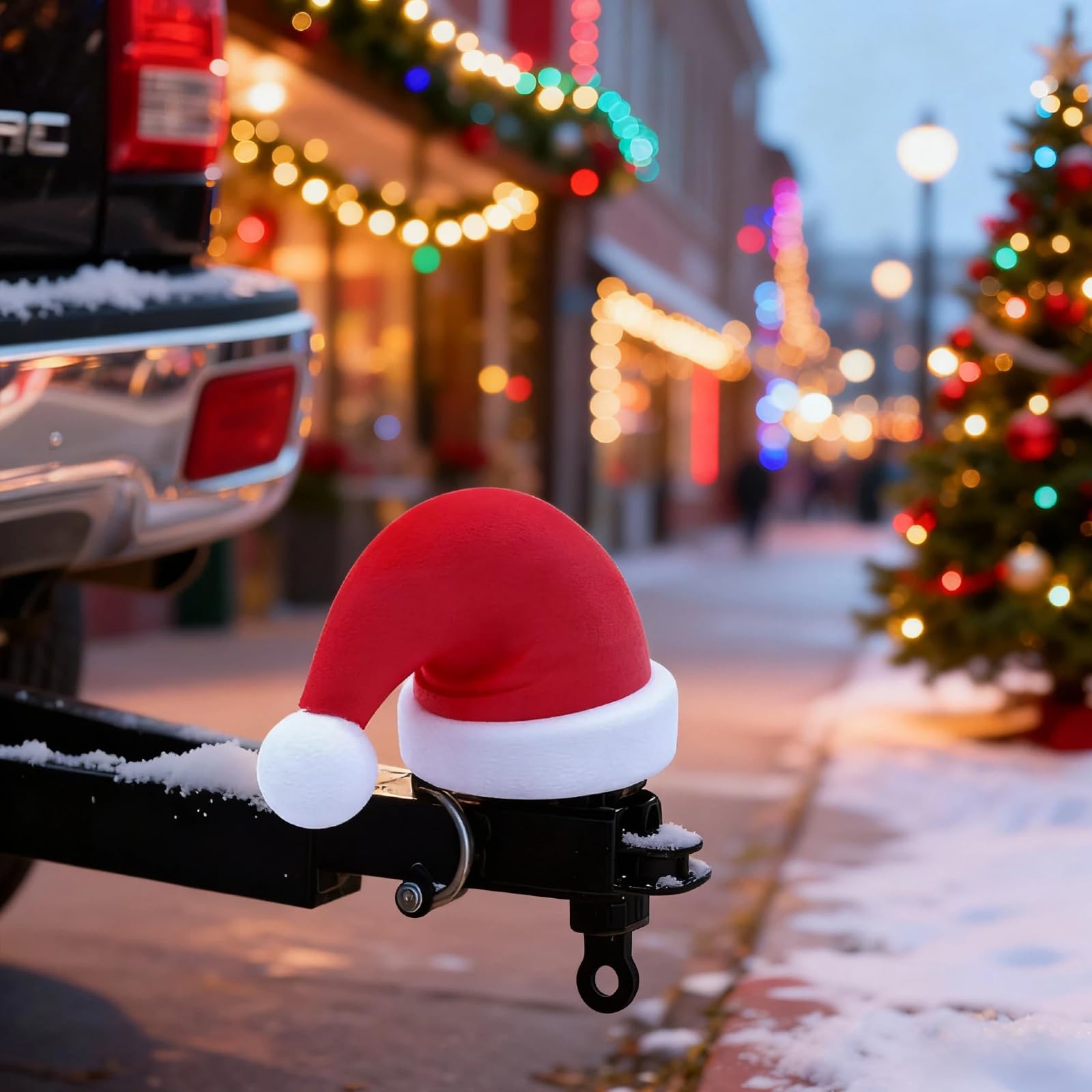 Lustige Weihnachtsmütze Anhängerkupplung Abdeckung – 3D Gedruckt Kappe AnhäNgerkupplung Weihnachtsdekoration für Auto & Anhänger Verhindert Rost des EmpfäNgerrohrs