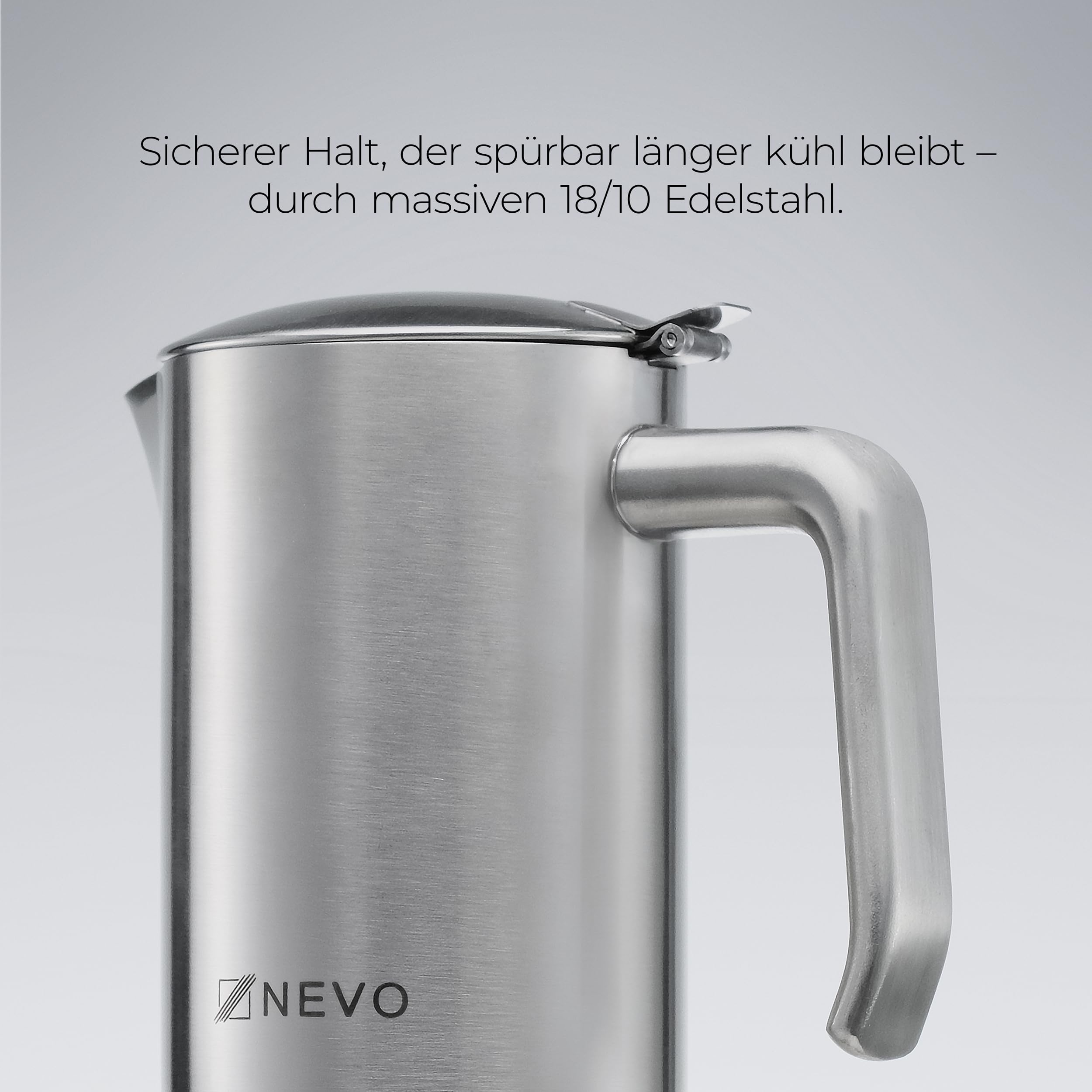 NEVO Espressokocher Induktion Edelstahl | 6 Tassen (300ml), BPA-frei & Nachhaltig | Für alle Herdarten & Camping, Spülmaschinengeeignet | Premium-Set Mokkakanne – Stilvoll für echte Kaffeeliebhaber