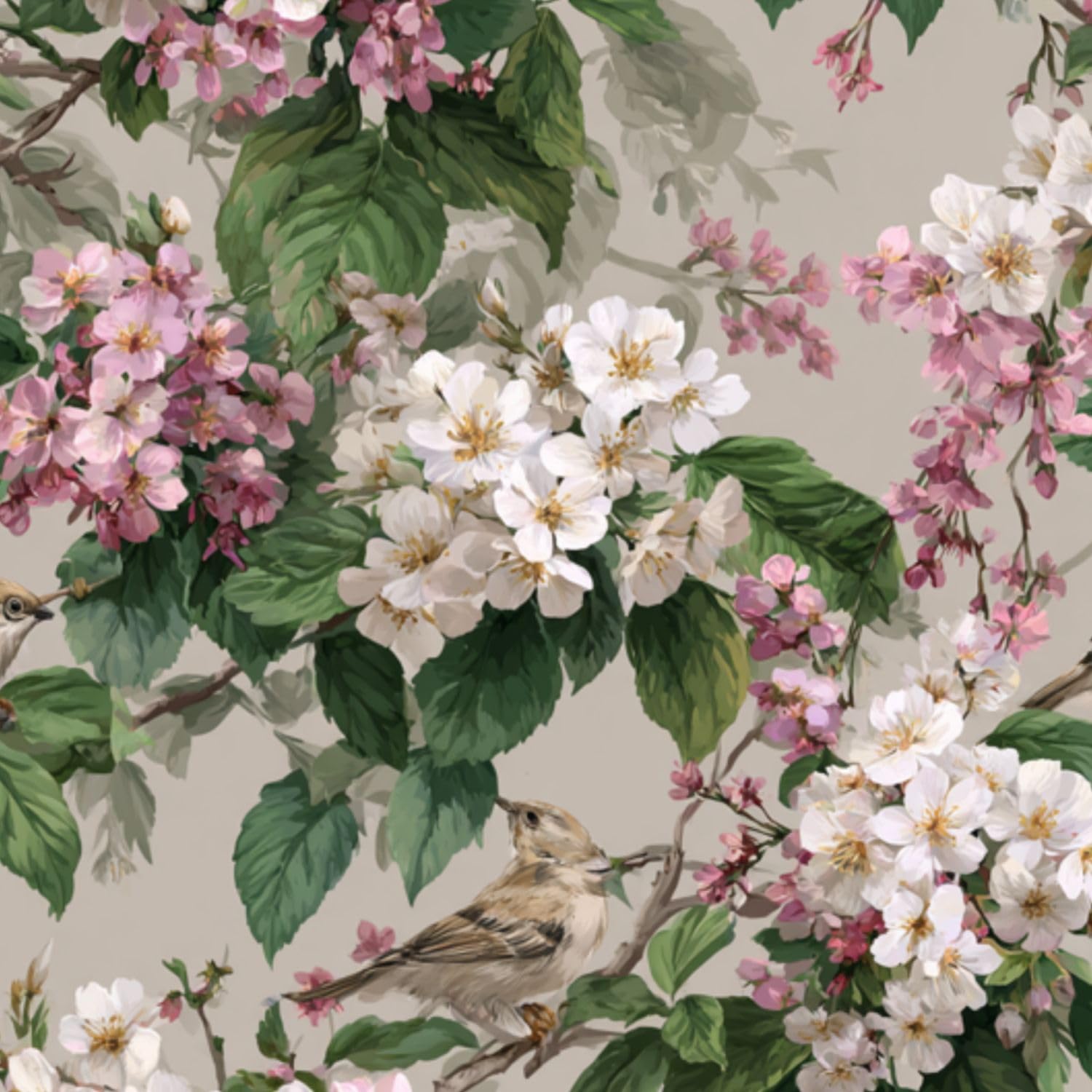 DERUINVAIO Self Adhesive Feature Removable Antique Watercolor Floral Peel and Stick Vinyl Wallpaper Roll, Sticky Lining Paper for Bedroom, Living Room, Kitchen Walls