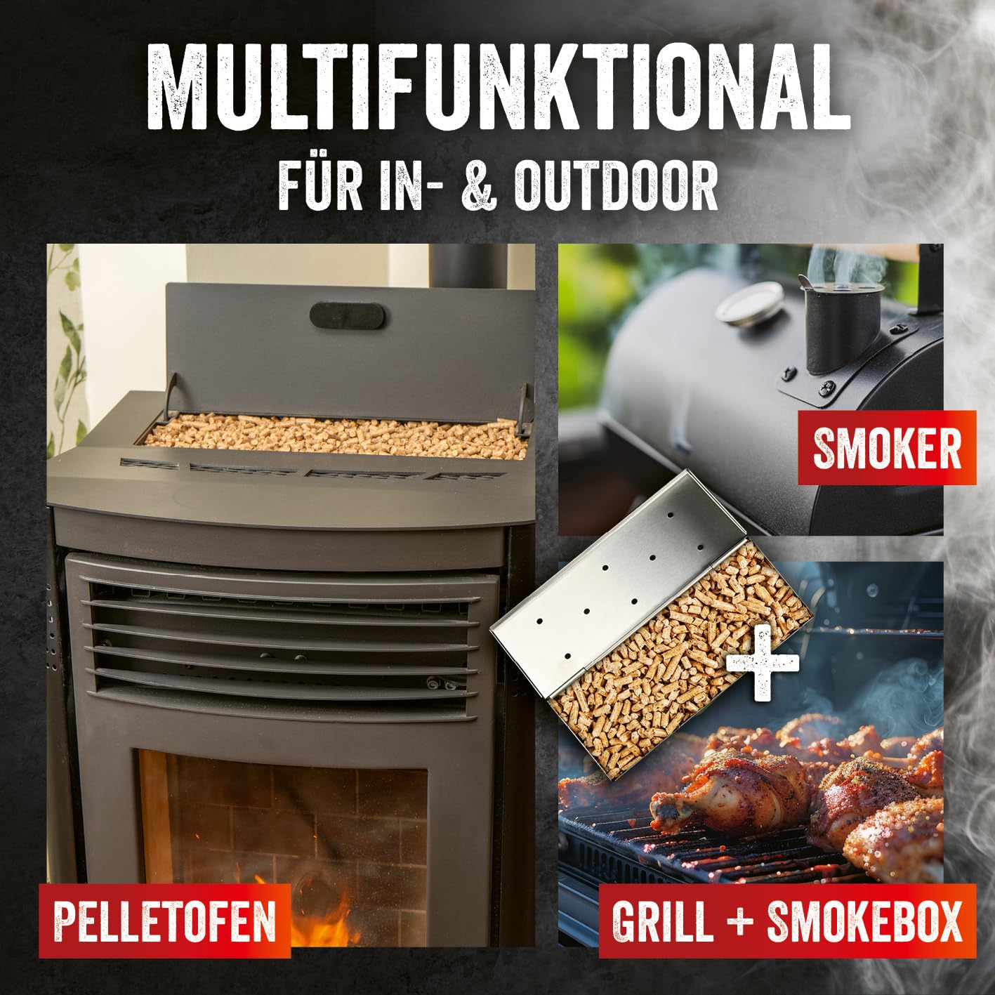 LANDMANN Grillpellets Kirsche 10kg | Für die besonders rauchige Note | Für Smoker, Pellet- und Holzkohlegrills & Pizzaöfen geeignet | Geringer Verbrauch | Ideal auch für Räucherboxen [Braun]