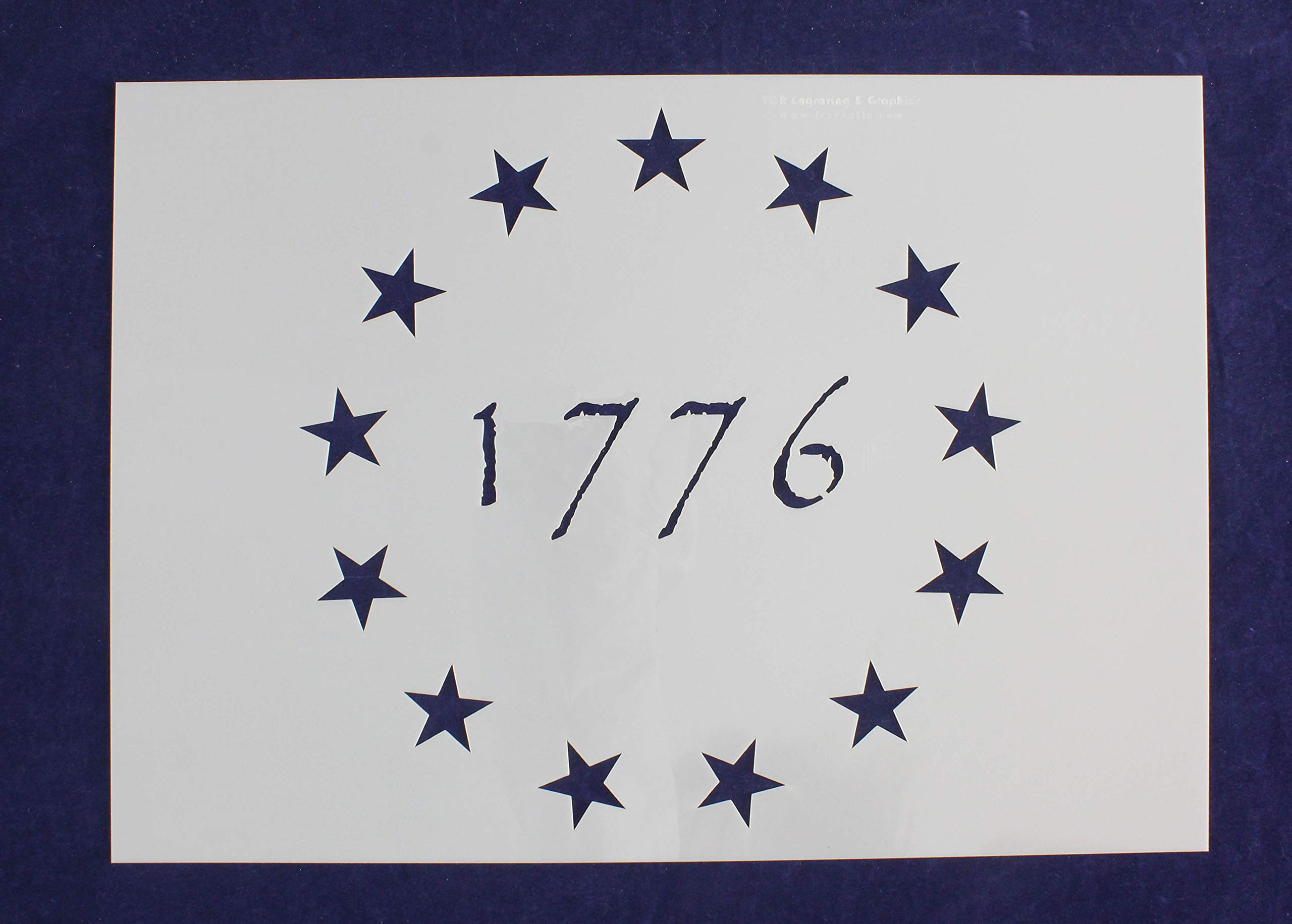 Betsy Ross 13 Star Field 1776 Stencil G-Spec 14 Mil 17 X 24 Inch