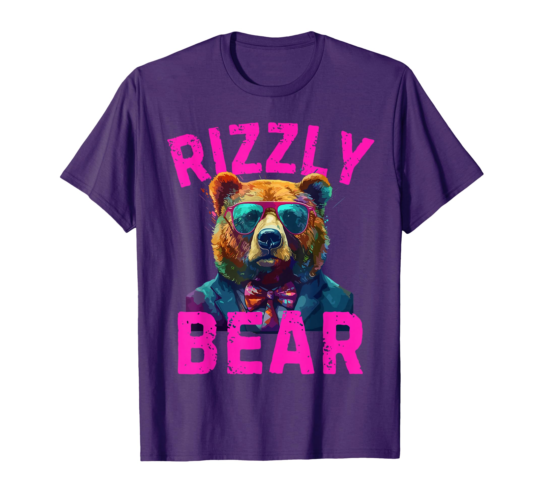 Rizzly Bear Rizzler Joke Meme Grizzly Bear Rizzling Simp Men T-Shirt