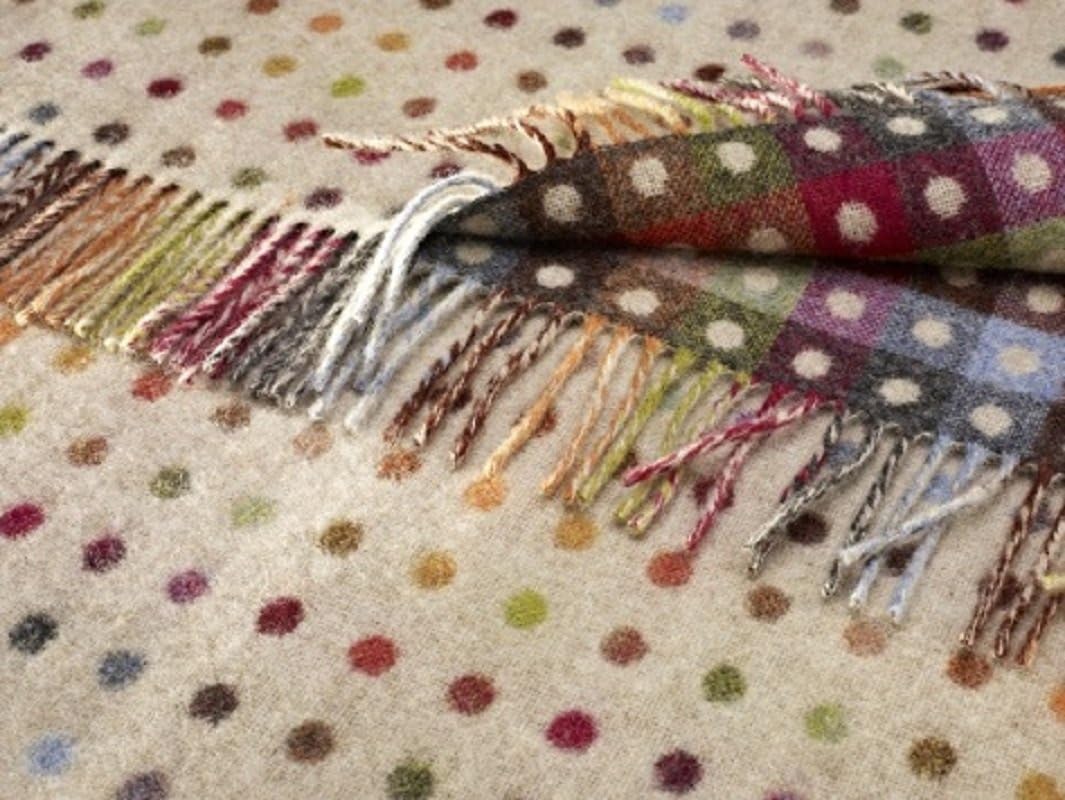 Bronte by Moon Beige/Multi Spot Check Throw - in stock now.