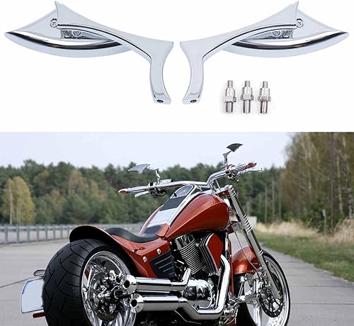 Miniatura 10 de Espejos retrovisores laterales de motocicleta de 0.315 in y 0.394 in compatibles con Harley Sportster Custom Iron 883 Road King Street Softail
