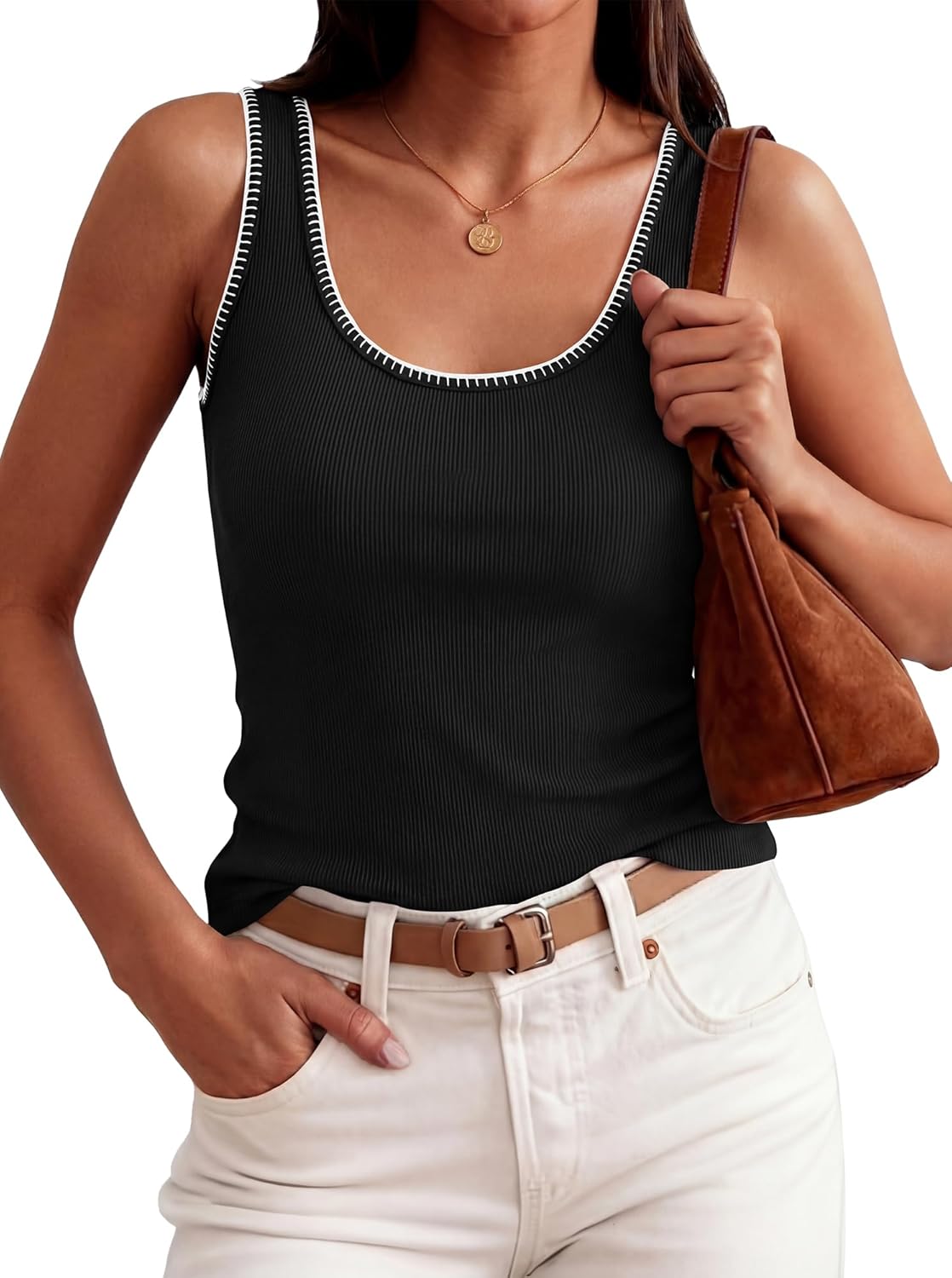 BTFBM Womens Square Neck Tank Tops 2026 Sleeveless Ribbed Knit Shirts Summer Casual Sweater Vest Cute Going Out Top - Image 2