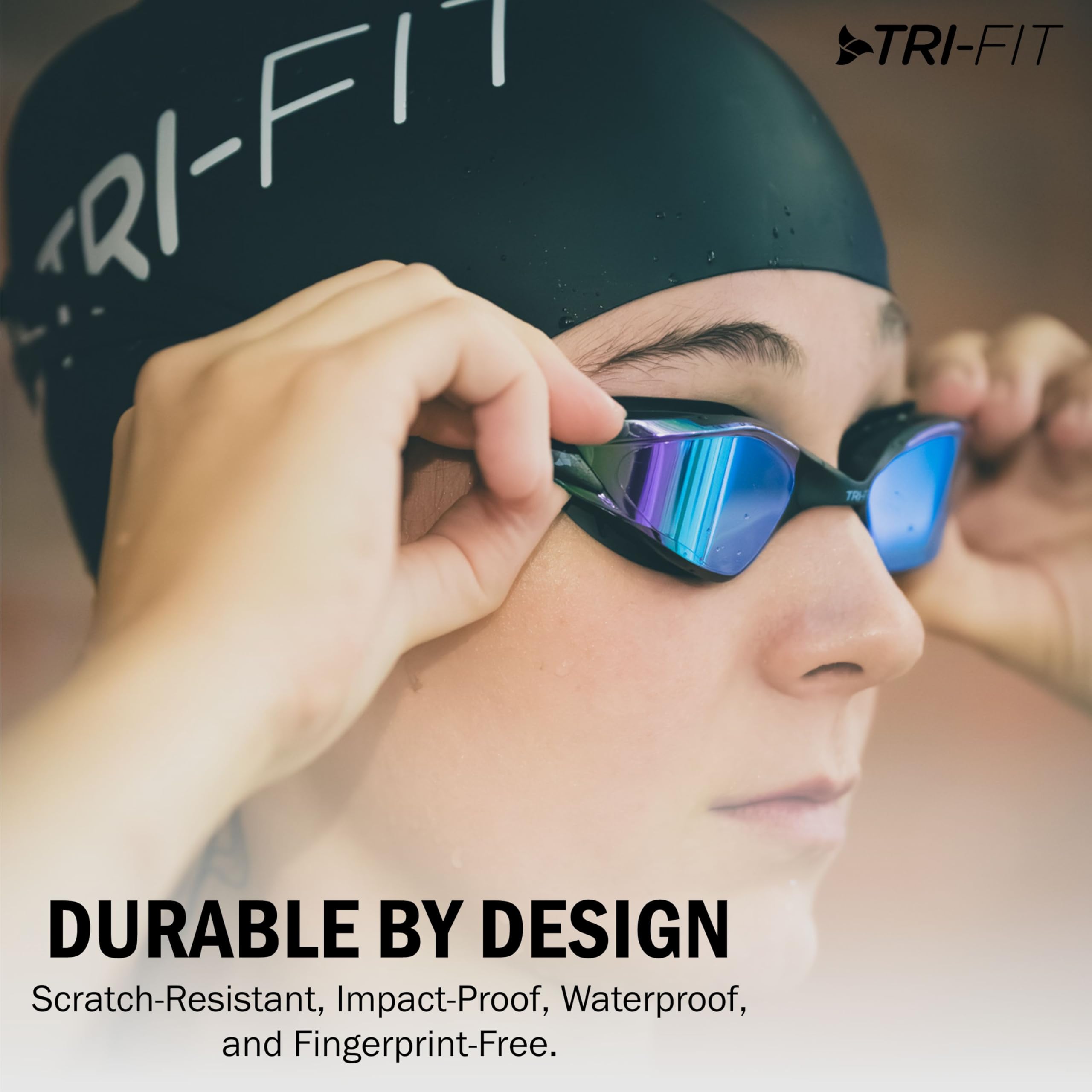 Occhialini da nuoto pluripremiati per adulti, lenti trattate antinebbia, 100% protezione UVA/UVB, guarnizione 3D in TPE personalizzata, ponte nasale in TPE, progettati per uomini e donne
