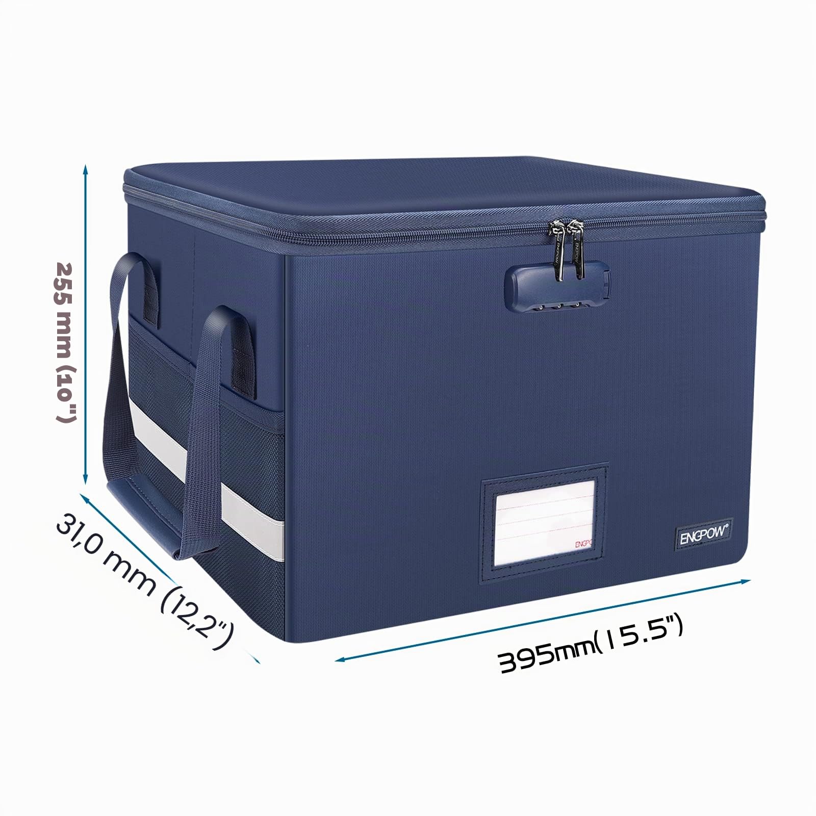 Porte-documents résistant au feu - Boîte de rangement avec serrure - Sac résistant au feu - Organiseur pliable avec poignée - Portable - Bureau à domicile - Pour dossiers - Livre de certificats