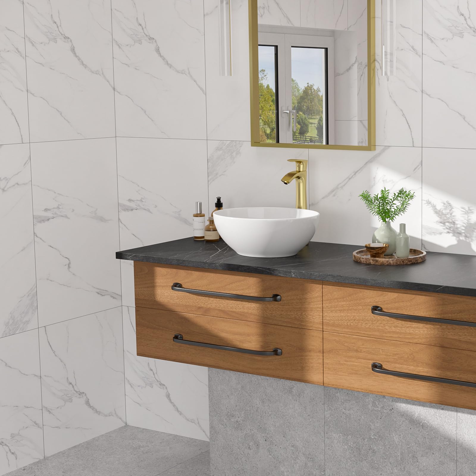 Fregadero ovalado de 15-3/4 pulgadas de ancho x 13 pulgadas de profundidad, fregadero de baño de cerámica de forma ovalada, lavabo de porcelana blanca, lavabo artístico