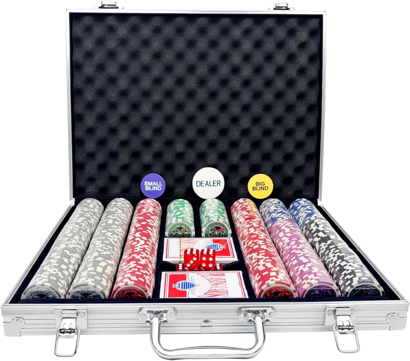 Poker Chips with Numbers,Poker Chips Set with Aluminum Travel Case,11 Gram Casino Poker Set for Texas Holdem, Blackjack