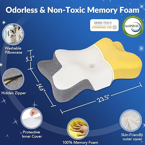 Miniatura 4 de Almohada cervical de espuma viscoelástica, almohada de enfriamiento de tamaño queen, almohadas de cama para dormir, almohada ergonómica para el