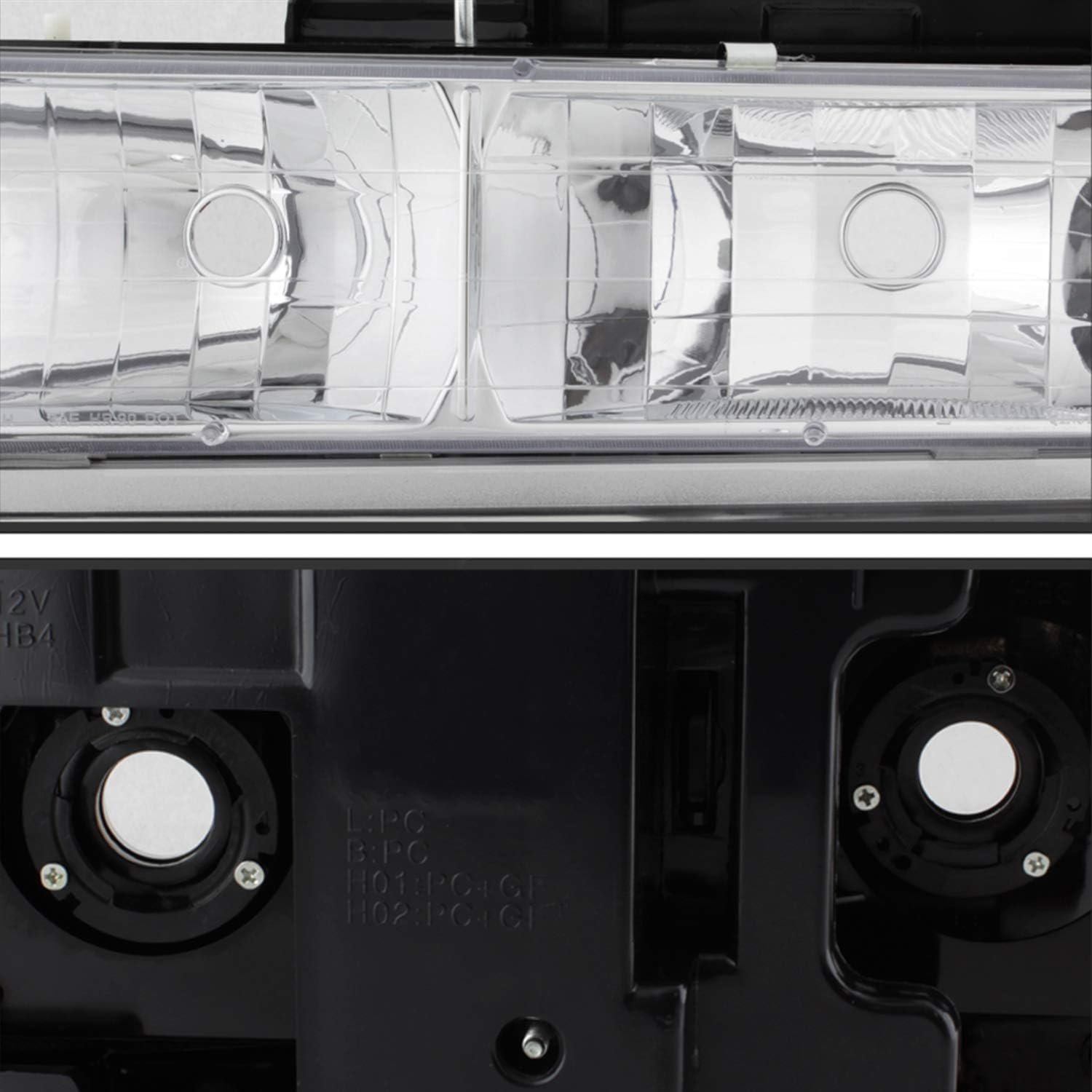 AKKON - Fits 1994-1998 C/K 1500 2500 3500 Tahoe Suburban Chrome Headlights + Corner + Signal Lamp + LED Red Tail Lights Pair