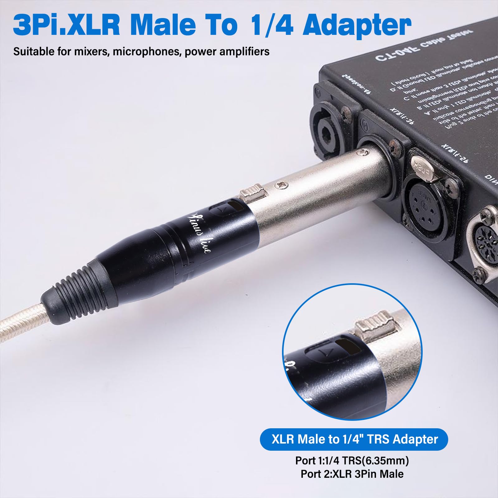 SINUS LIVE Paquete de 4 adaptadores XLR hembra macho a TRS de 1/4 pulgadas, XLR equilibrado a un cuarto de pulgada macho de 6,35 mm
