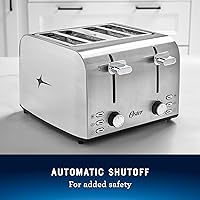 Vista 6 de Oster 4 Slice Toaster, With 7 Browning Settings, Extra Wide Slots For Bagels and Special Breads, Removable Easy-to-Clean Crumb Tray